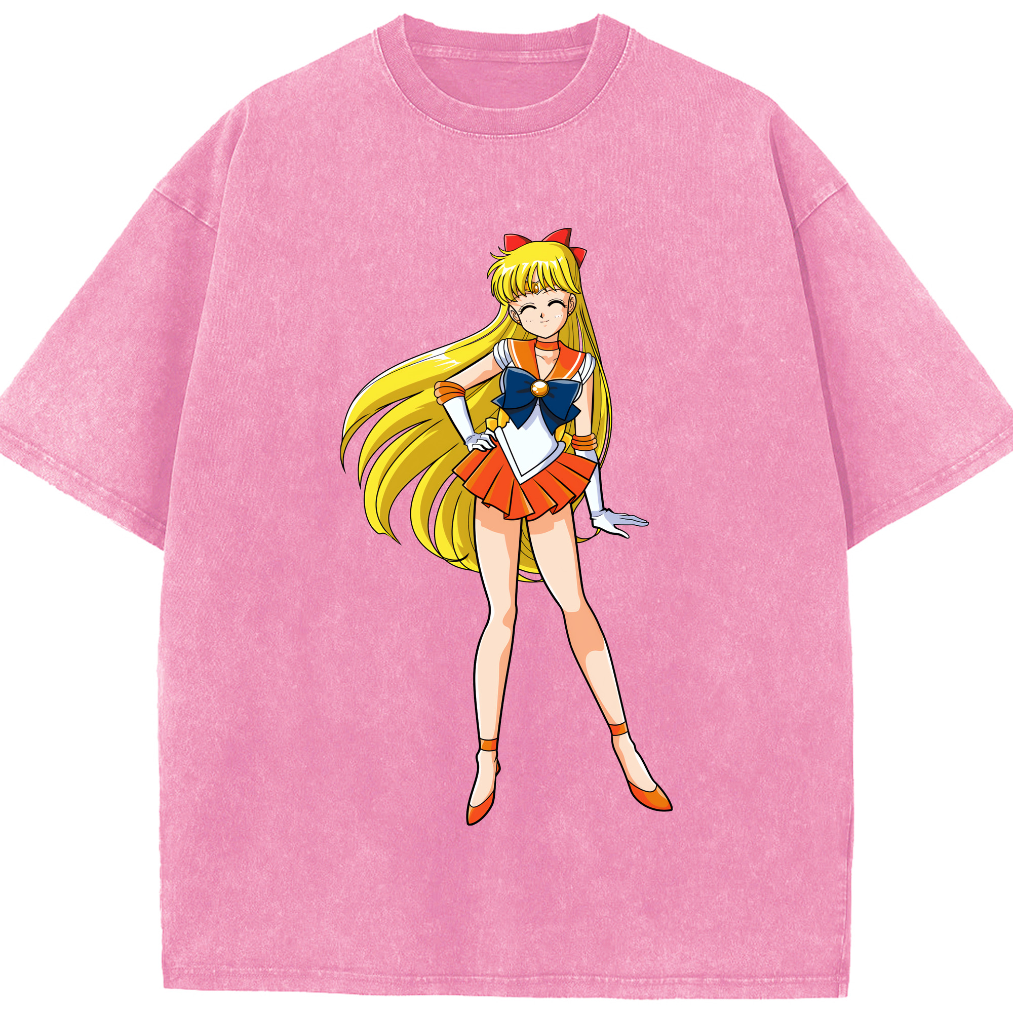 （画像用） 美少女戦士セーラームーン 愛野 美奈子 あいの みなこ Sailor Moon Aino Minako 綿100% ヴィンテージ風 半袖Tシャツ（フロントプリント）